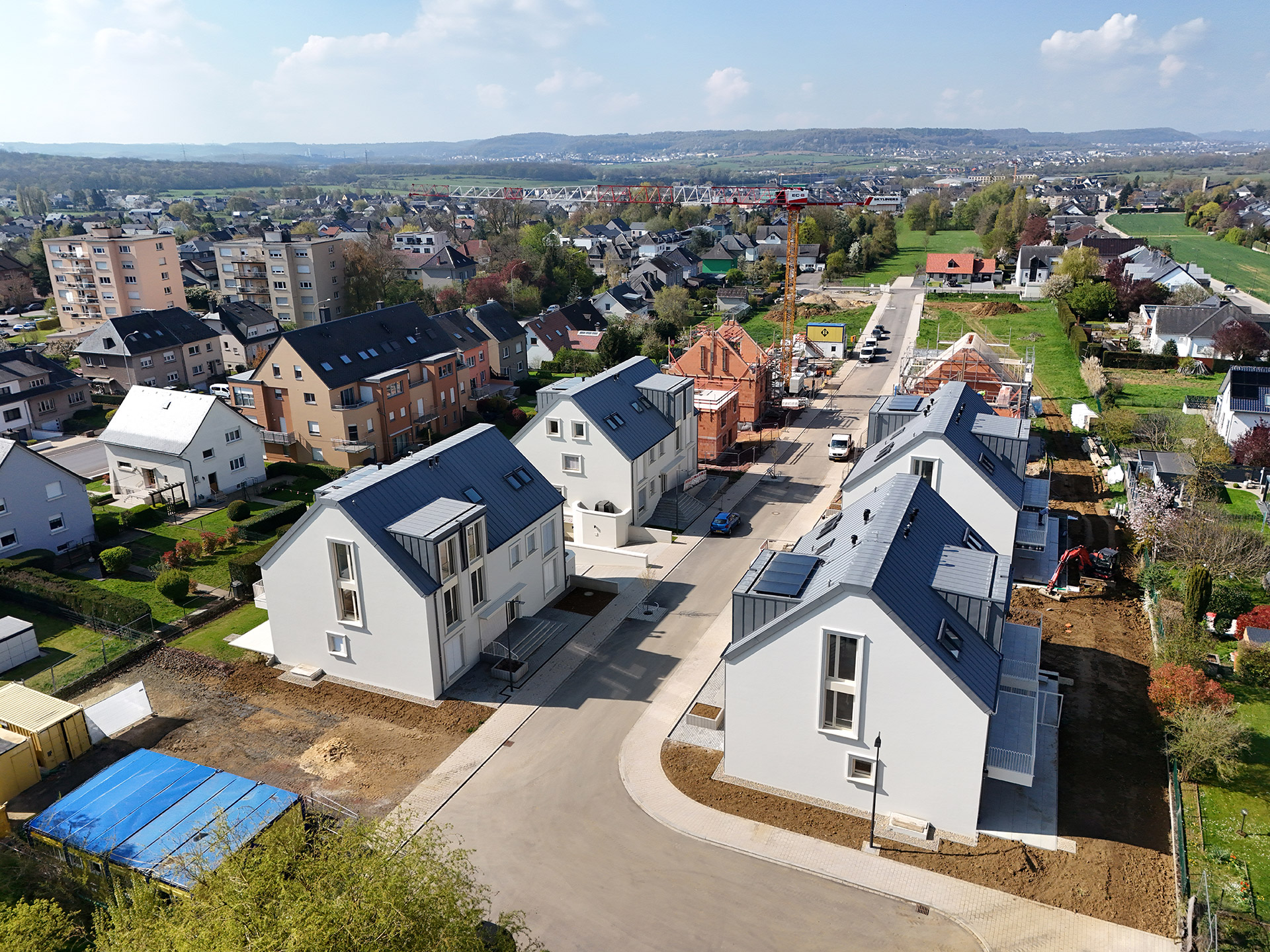 Le domaine prend forme : les premières résidences sont actuellement en cours d’achèvement.